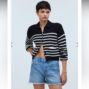 Madewell Relaxed Mid-Length Denim Shorts in Bonavie Wash: Raw-Hem Edition